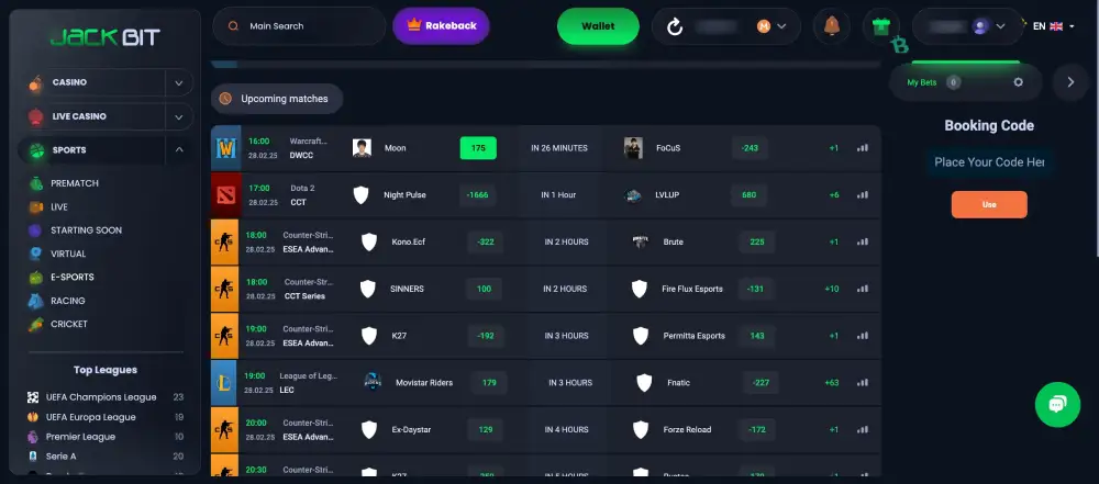 jackbit sportsbook for monero esports betting